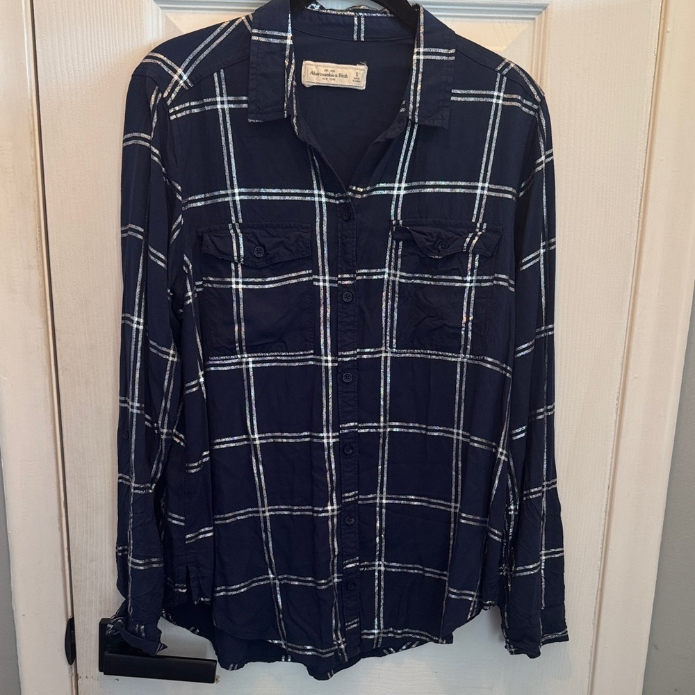 Abercrombie & Fitch Dark Blue Checkered Shirt